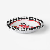 Fast een rode raceauto racejongen 1e verjaardag papieren kommen (Gebogen)