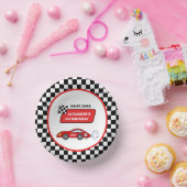 Fast een rode raceauto racejongen 1e verjaardag papieren kommen (Feest)