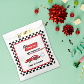 Fast een rode retro race auto thema jongen verjaar bedankzakje