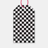 Fast een rode retro race auto thema jongen verjaar cadeaulabel (Achterkant)