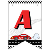 FAST één rode retro race auto thema racer verjaard Vlaggetjes (Derde vlag)