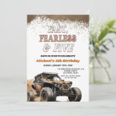 Fast Fearless & Five Muddy ATV Boy 5e verjaardag Kaart (Staand voorkant)