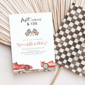 Fast Fearless & Five Racing Car 5th Birthday Party Kaart