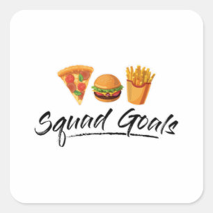 Fast Food Burger Cheese Foodie Funny Eat Gift Vierkante Sticker