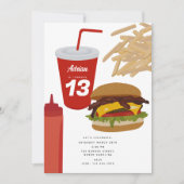 Fast Food Burger Fries BBQ Verjaardag Kaart (Voorkant)