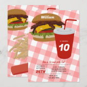 Fast Food Burger Fries BBQ Verjaardag Kaart (Voorkant / Achterkant)