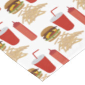 Fast Food Burger Fries Patroon BBQ Picknick Tafelkleed (Gekanteld)