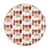 Fast Food Burger Fries Patroon BBQ Snijplank (Voorkant)