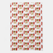 Fast Food Burger Fries Patroon BBQ Theedoek (Verticaal)