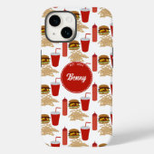 Fast Food Burger Fries Patroon Monogram Case-Mate iPhone Case (Achterkant)