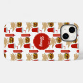 Fast Food Burger Fries Patroon Monogram Case-Mate iPhone Case (Achterkant (horizontaal))