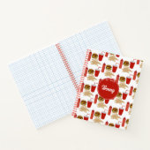 Fast Food Burger Fries Patroon Monogram Notitieboek (Binnen)