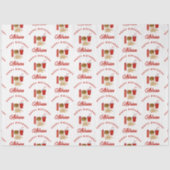 Fast Food Burger Fries Patroon Verjaardagsnaam Tissuepapier (Voorkant)