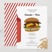 Fast Food Burger Fries Trouwdouche Kaart (Voorkant / Achterkant)