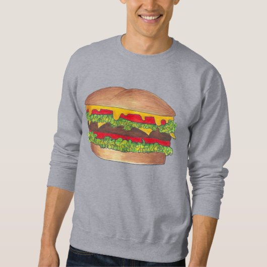 Fast Food Burger Hamburger Cheeseburger Sweatshirt (Voorkant)