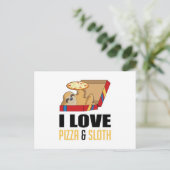 Fast Food Burger Sloth Funny Pizza Eat Foodie Gift Briefkaart (Staand voorkant)
