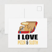 Fast Food Burger Sloth Funny Pizza Eat Foodie Gift Briefkaart (Voorkant / Achterkant)