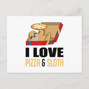 Fast Food Burger Sloth Funny Pizza Eat Foodie Gift Briefkaart