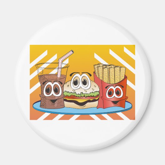 Fast Food Cartoon Magneet (Voorkant)