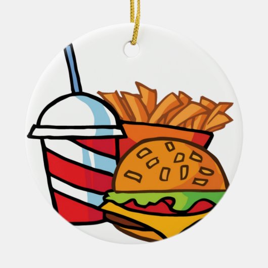 Fast Food Cheeseburger Keramisch Ornament (Voorkant)