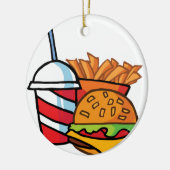 Fast Food Cheeseburger Keramisch Ornament (Links)