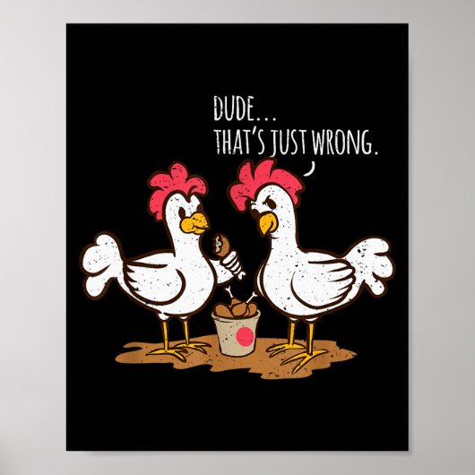 Fast Food Chicken Wings Funny Deep Fried Chicken S Poster (Voorkant)