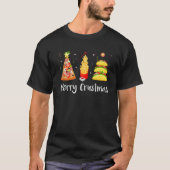 Fast Food Christmas Tree Taco Pizza French Fries C T-shirt (Voorkant)