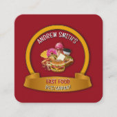 Fast Food Company Restaurant Aangepaste Logo | QR- Vierkante Visitekaartje (Voorkant)