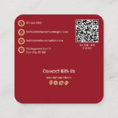 Fast Food Company Restaurant Aangepaste Logo | QR- Vierkante Visitekaartje (Achterkant)