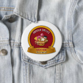 Fast Food Company Rood Goudgeel Custom Logo Ronde Button 4,0 Cm (In situ)