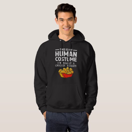 Fast Food Costume Foodie Tasty Chicken Nugget Hoodie (Voorkant volledig)