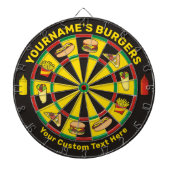 Fast Food Dartboard met aangepaste tekst Dartbord (Voorkant)