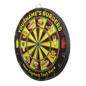 Fast Food Dartboard met aangepaste tekst Dartbord (Voorkant Rechts)