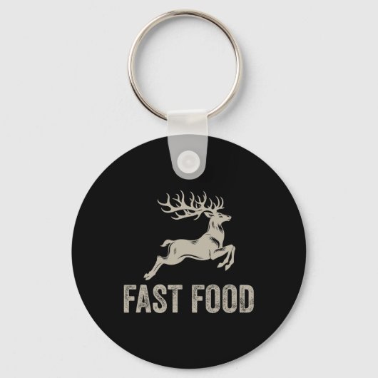 Fast Food Deer Funny Joke Jagen Shirt Dad Hunter Sleutelhanger (Voorkant)