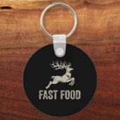 Fast Food Deer Funny Joke Jagen Shirt Dad Hunter Sleutelhanger (Voorkant)