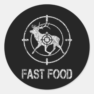 Fast Food Deer Hunter Fast American Food C Ronde Sticker