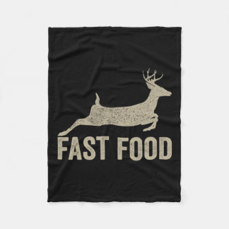 Fast Food Deer Hunter - Funny Hunting T-shirt Fleece Deken