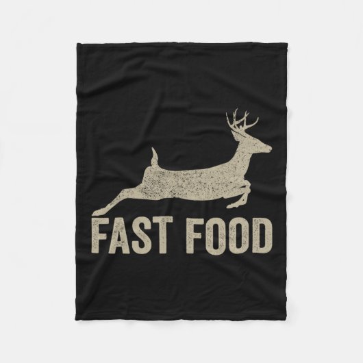 Fast Food Deer Hunter - Funny Hunting T-shirt Fleece Deken (Voorkant)