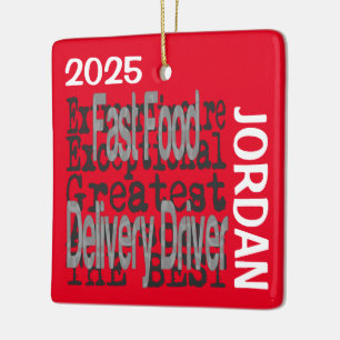 Fast Food Delivery Driver Extraordinaire CUSTOM Keramisch Ornament