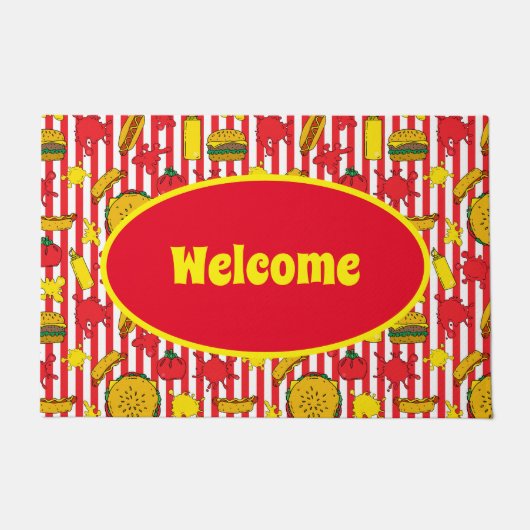 Fast Food Diner, Bar en Restaurant Welkom Deurmat (Voorkant)
