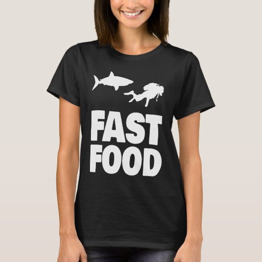Fast Food Diver Shark Scuba Diving Diver Cute T-shirt (Voorkant)