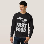 Fast Food Diver Shark Scuba Diving Diver Cute Trui (Voorkant volledig)