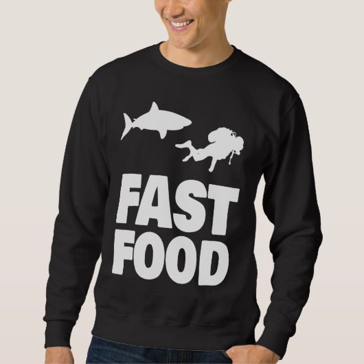 Fast Food Diver Shark Scuba Diving Diver Cute Trui (Voorkant)