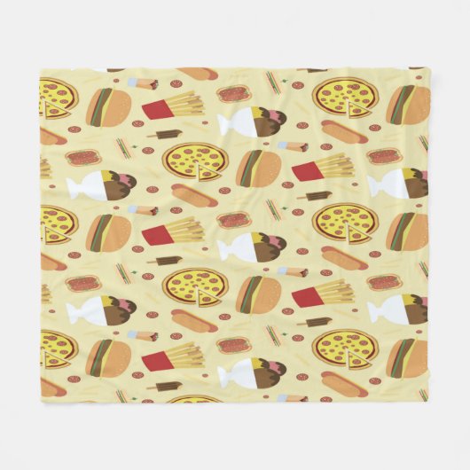 Fast Food Fleece Blanket (Voorkant (Horizontaal))