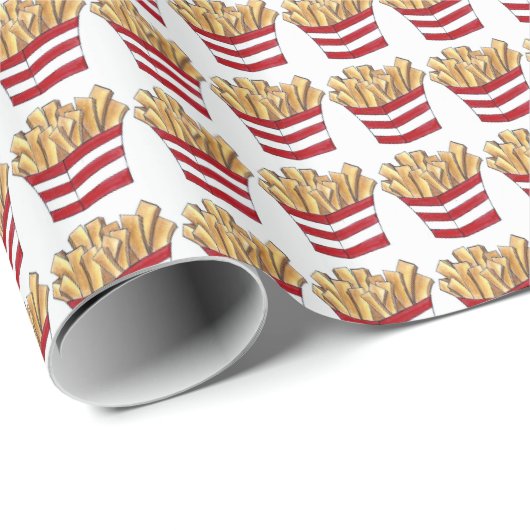 Fast Food French Fries Fried Potato Chips Fry Cadeaupapier (Rol Hoek)