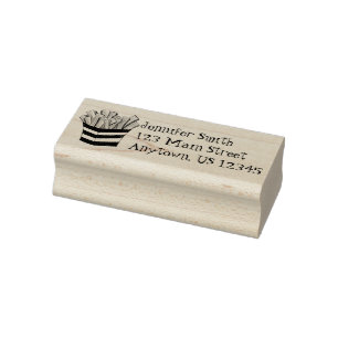 Fast Food French Fry Fries Chips Foodie Address Rubberstempel