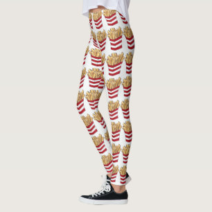 Fast Food French Fry Fries Foodie Print Leggings