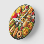 Fast Food Frenzy Wall Clock Ronde Klok (Hoek)