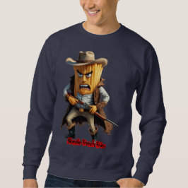 Fast Food Frites op een marineblauw  Trui