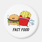 Fast food Funny Burger en Fries Pun Magneet (Voorkant)